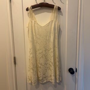 Vintage Ivory Lace Slip Dress with Spaghetti Straps